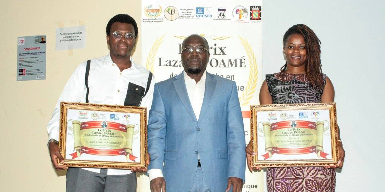 Après la remise du Prix Lazare POAMÉ à l’Institut Polytechnique de Yamoussoukro : La Chaire UNESCO de Bioéthique honore les lauréats à l’Université Alassane Ouattara